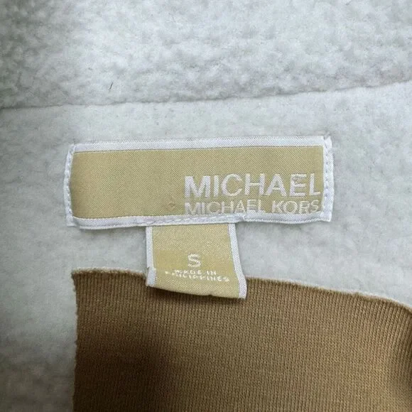 Michael Kors Tan Zip Up Jacket Womens S Double Rider Zipper - Picture 3 of 8